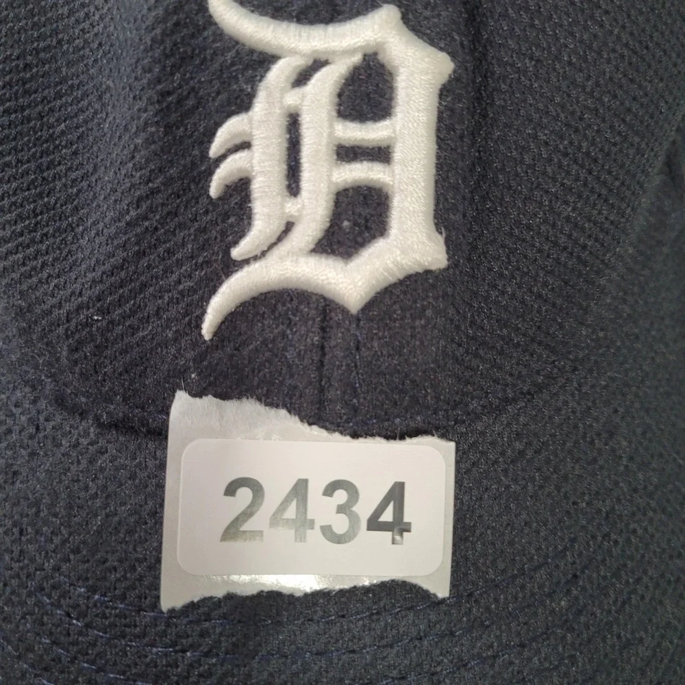 Detroit Tigers Hat Cap Fitted Mens Large Navy White MLB Baseball A-FLEX New Era